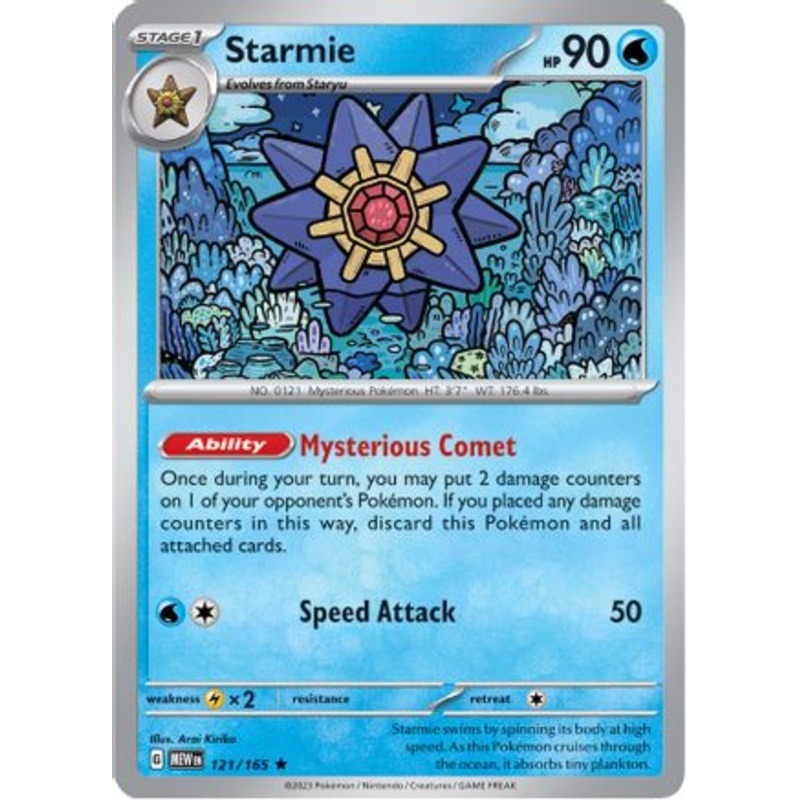Starmie 121/165  - Reverse Holofoil SV Scarlet & Violet 151 - Rare