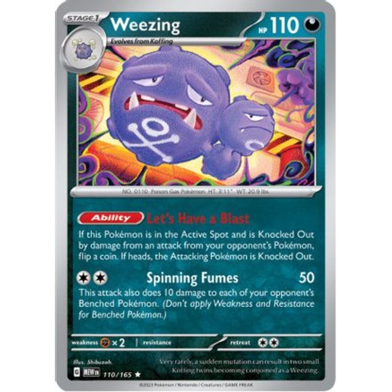 Weezing 110/165  - Reverse Holofoil SV Scarlet & Violet 151 - Rare