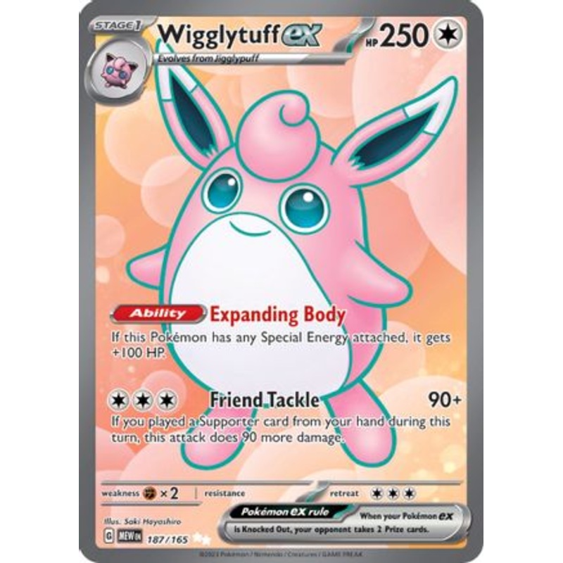 Wigglytuff ex 187/165  - Holofoil SV Scarlet & Violet 151 - Ultra Rare