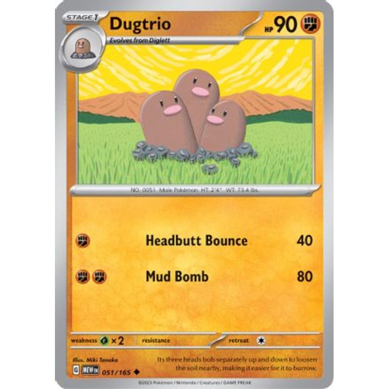 Dugtrio 051/165  SV Scarlet & Violet 151 - Uncommon
