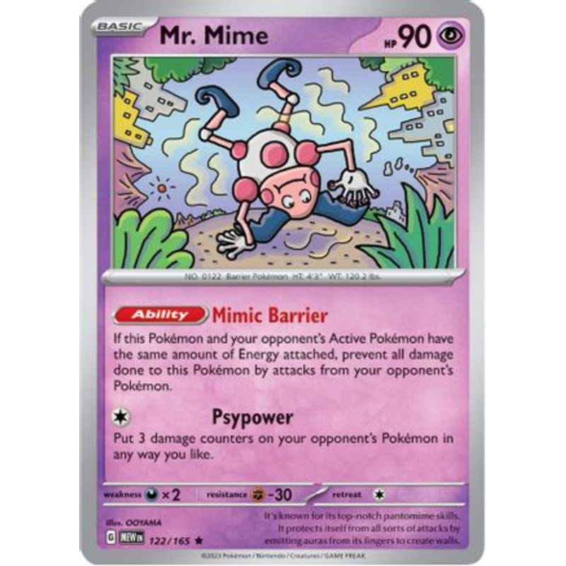 Mr. Mime 122/165  - Holofoil SV Scarlet & Violet 151 - Rare