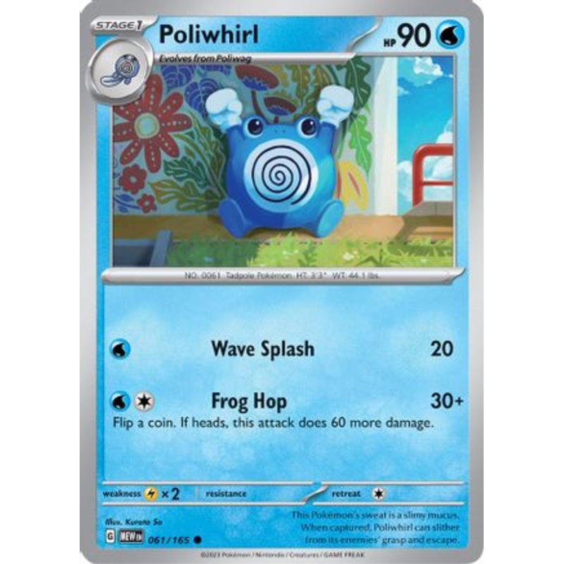 Poliwhirl 061/165  - Reverse Holofoil SV Scarlet & Violet 151 - Common