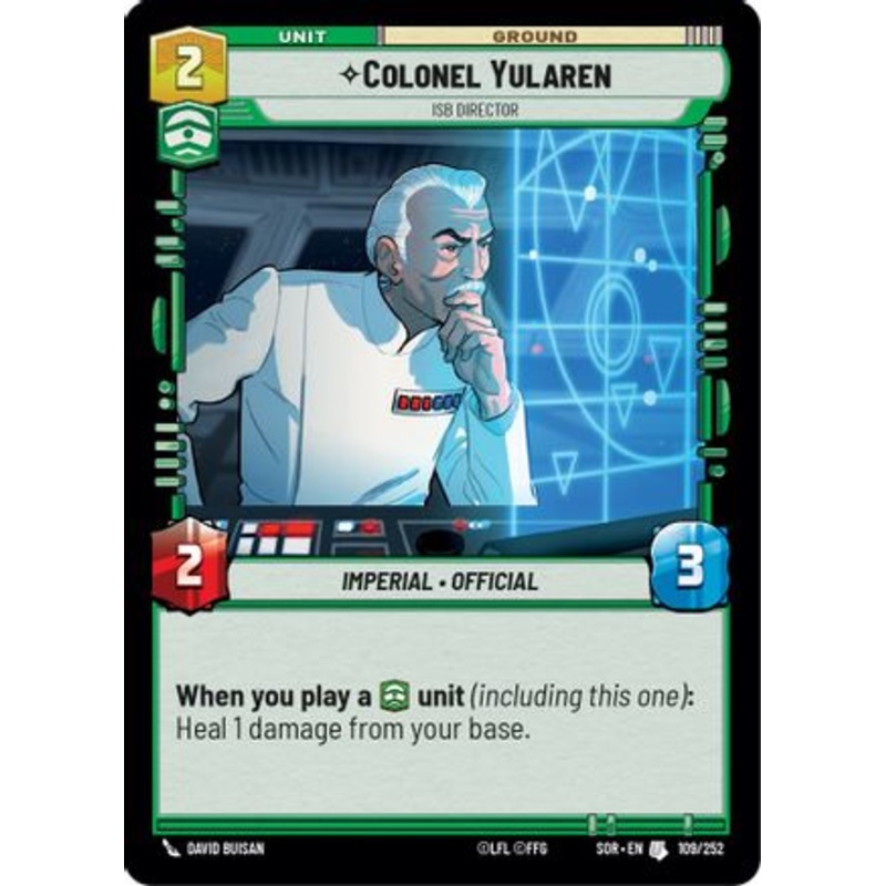 Colonel Yularen - ISB Director (109/252) - Spark of Rebellion Foil
