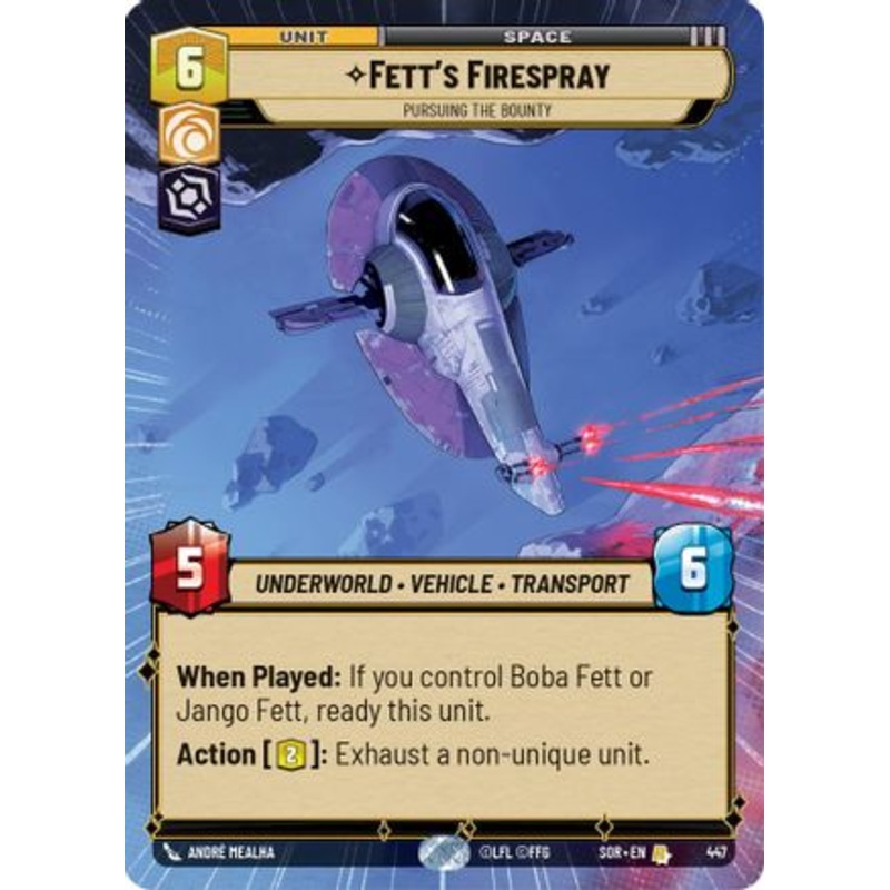 Fett's Firespray - Pursuing the Bounty (Hyperspace) (447) - Spark of Rebellion Foil