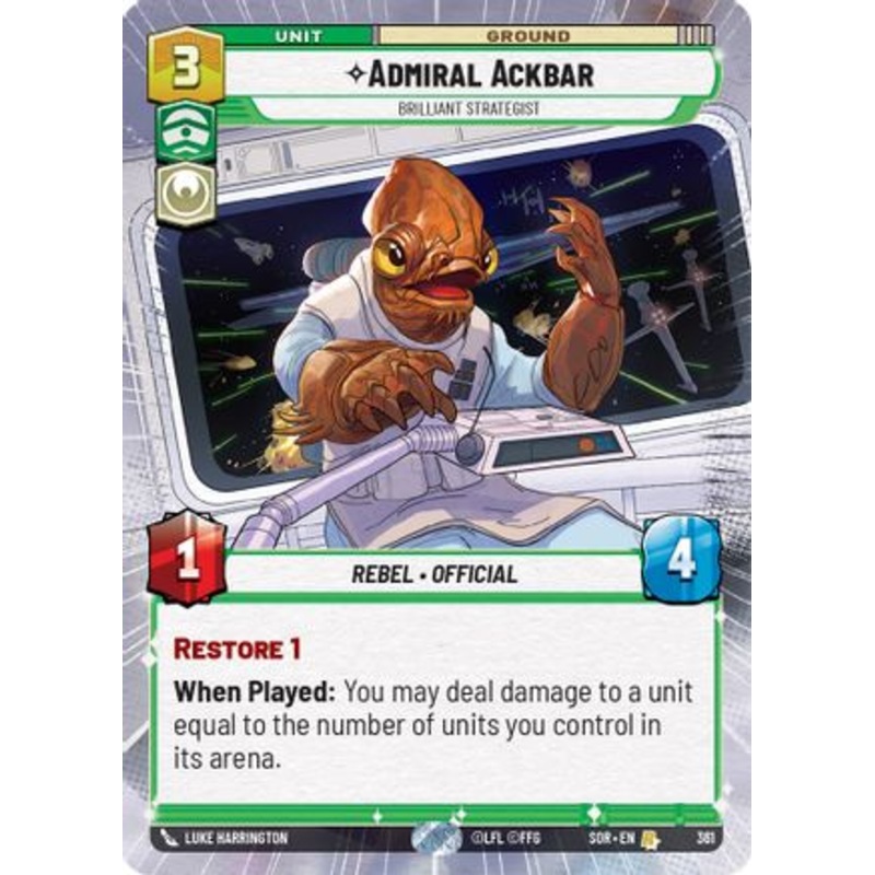 Admiral Ackbar - Brilliant Strategist (Hyperspace) (361) - Spark of Rebellion Foil