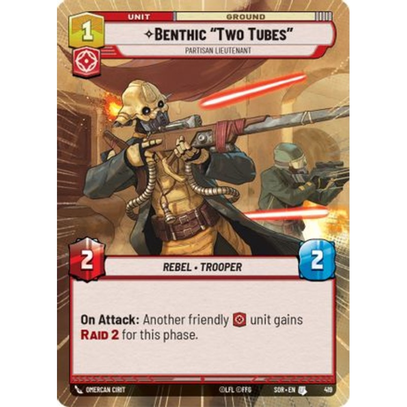 Benthic "Two Tubes" - Partisan Lieutenant (Hyperspace) (419) - Spark of Rebellion Foil