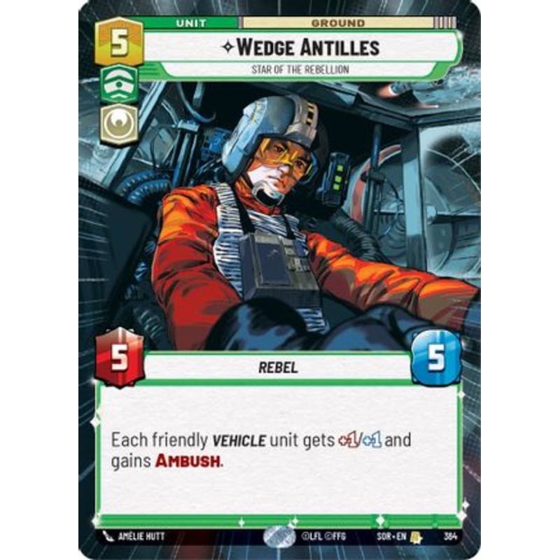 Wedge Antilles - Star of the Rebellion (Hyperspace) (364) - Spark of Rebellion Foil