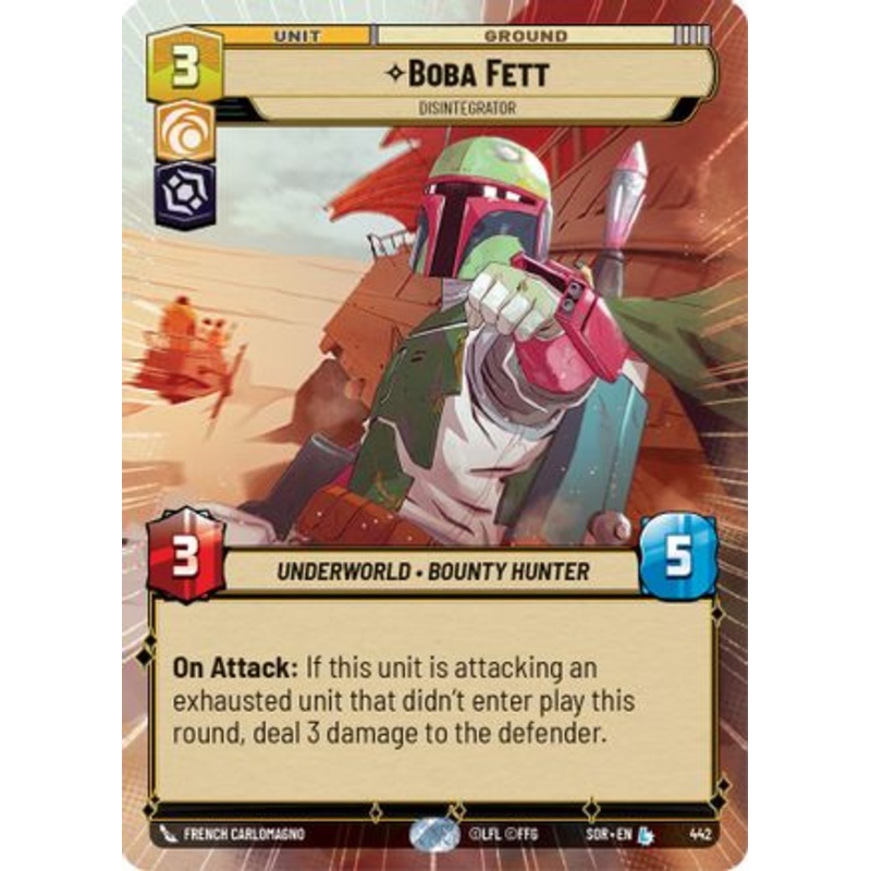 Boba Fett - Disintegrator (Hyperspace) (442) - Spark of Rebellion Foil