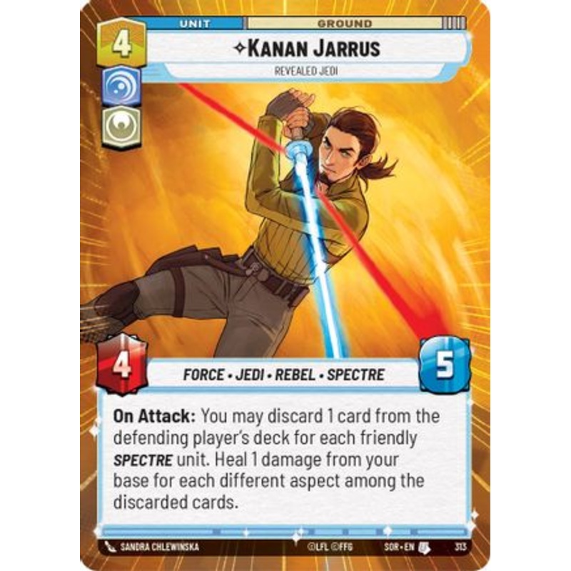 Kanan Jarrus - Revealed Jedi (Hyperspace) (313) - Spark of Rebellion Foil