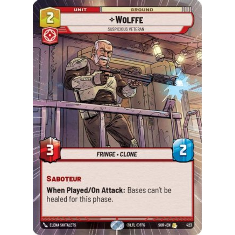 Wolffe - Suspicious Veteran (Hyperspace) (423) - Spark of Rebellion Foil