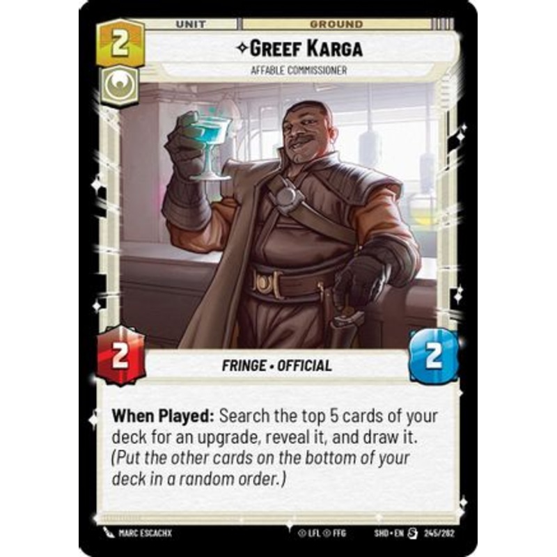 Greef Karga - Affable Commissioner (245/262) - Shadows of the Galaxy