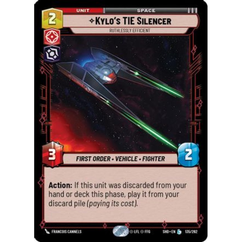Kylo's TIE Silencer - Ruthlessly Efficient (135/262) - Shadows of the Galaxy Foil