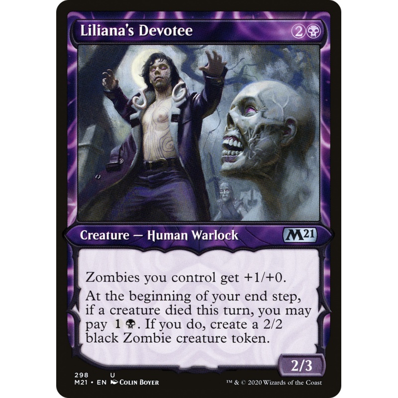 Liliana's Devotee (M21-298) - Core Set 2021: (Showcase) Foil