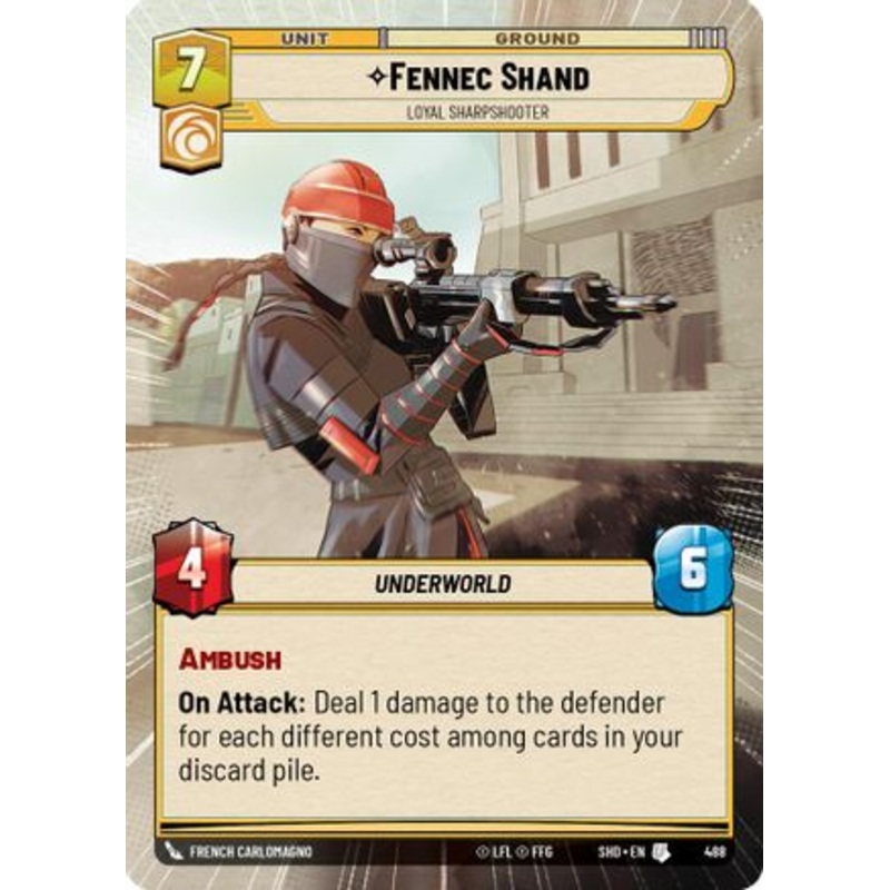 Fennec Shand - Loyal Sharpshooter (Hyperspace) (488) - Shadows of the Galaxy Foil
