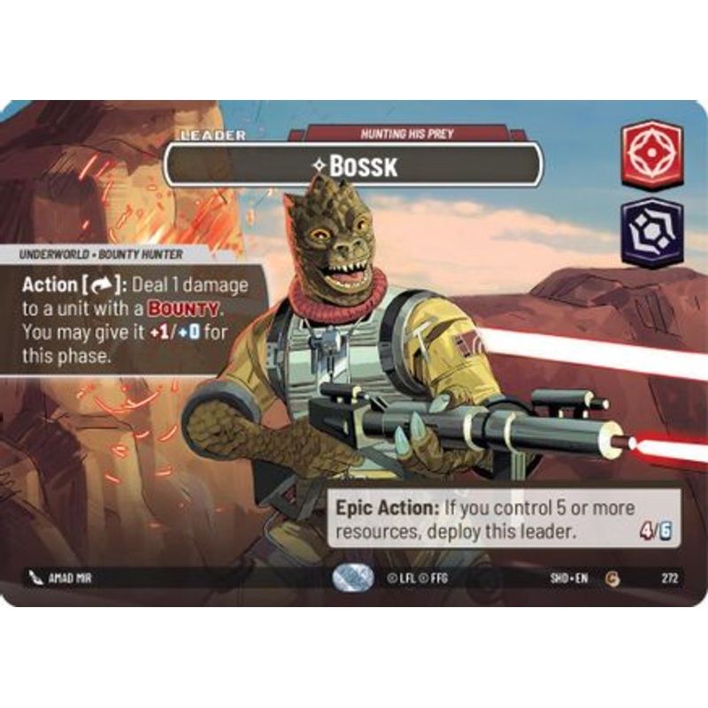 Bossk - Hunting His Prey (Showcase) (272) - Shadows of the Galaxy Foil