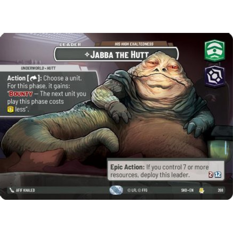 Jabba the Hutt - His High Exaltedness (Showcase) (268) - Shadows of the Galaxy Foil