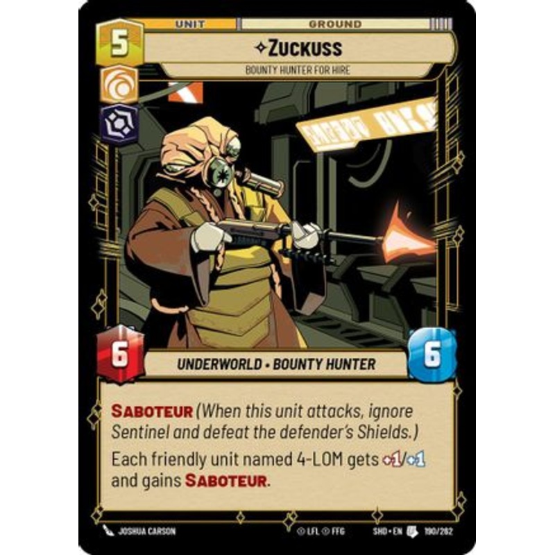 Zuckuss - Bounty Hunter for Hire (190/262) - Shadows of the Galaxy Foil