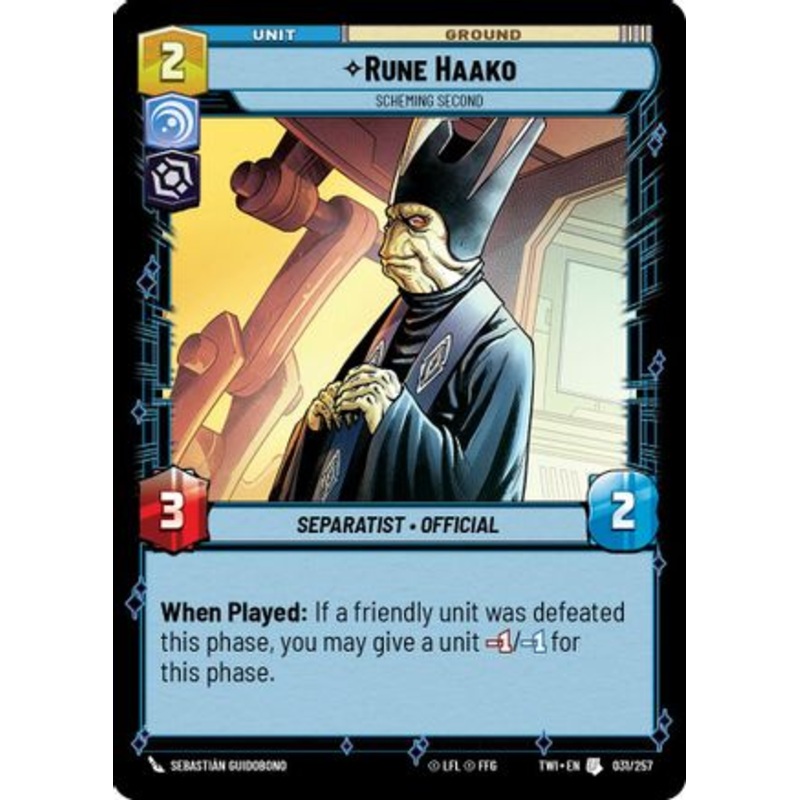 Rune Haako - Scheming Second (031/257) - Twilight of the Republic Foil