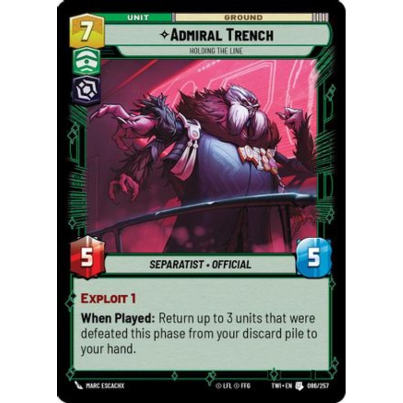 Admiral Trench - Holding the Line (086/257) - Twilight of the Republic Foil