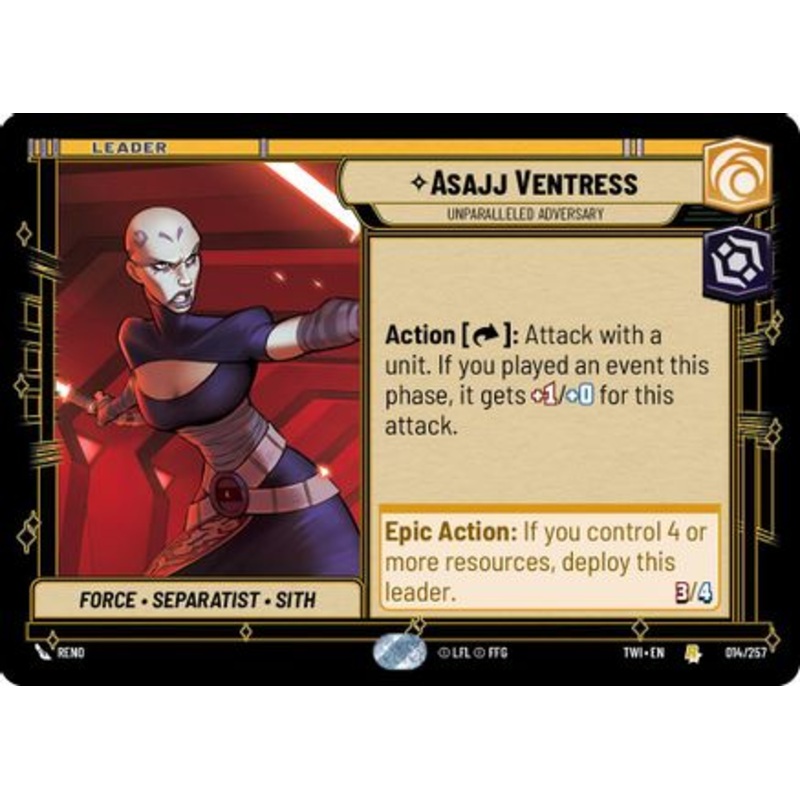 Asajj Ventress - Unparalleled Adversary (014/257) - Twilight of the Republic