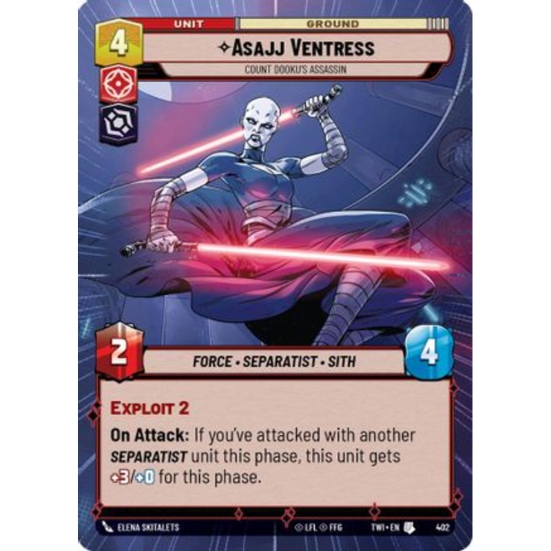 Asajj Ventress - Count Dooku's Assassin (Hyperspace) (402) - Twilight of the Republic Foil