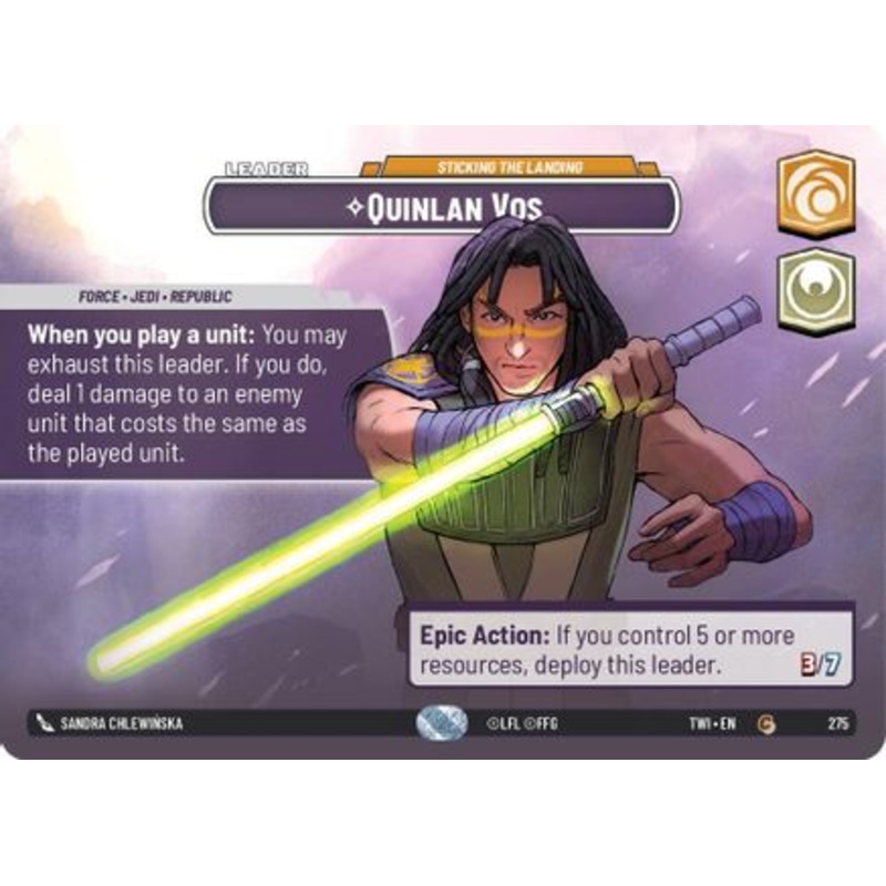 Quinlan Vos - Sticking the Landing (Showcase) (275) - Twilight of the Republic Foil