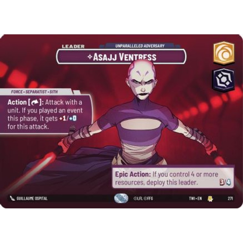 Asajj Ventress - Unparalleled Adversary (Showcase) (271) - Twilight of the Republic Foil