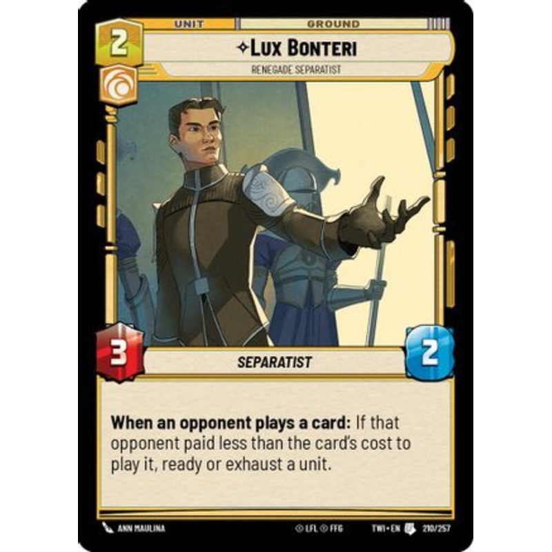 Lux Bonteri - Renegade Separatist (210/257) - Twilight of the Republic Foil