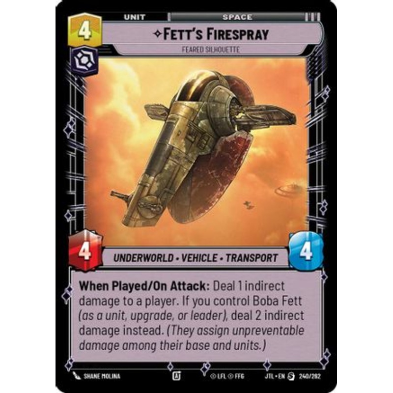 Fett's Firespray - Feared Silhouette (240/262) - Jump to Lightspeed