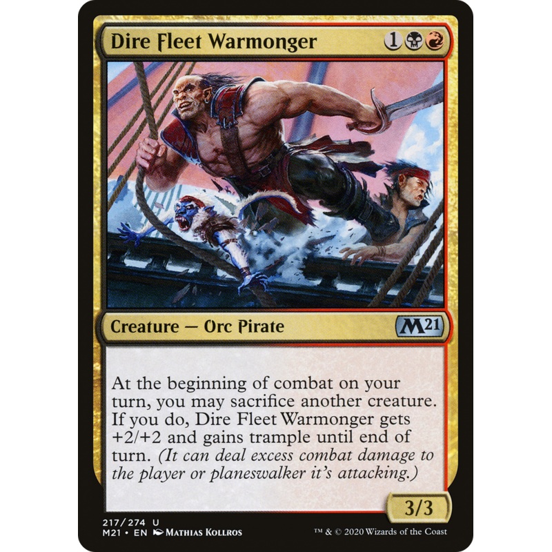 Dire Fleet Warmonger (M21-217) - Core Set 2021 Foil