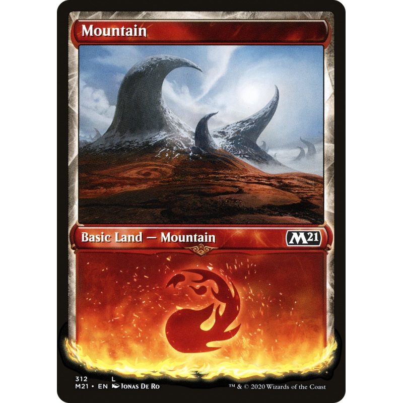 Mountain (M21-312) - Core Set 2021: (Showcase) Foil