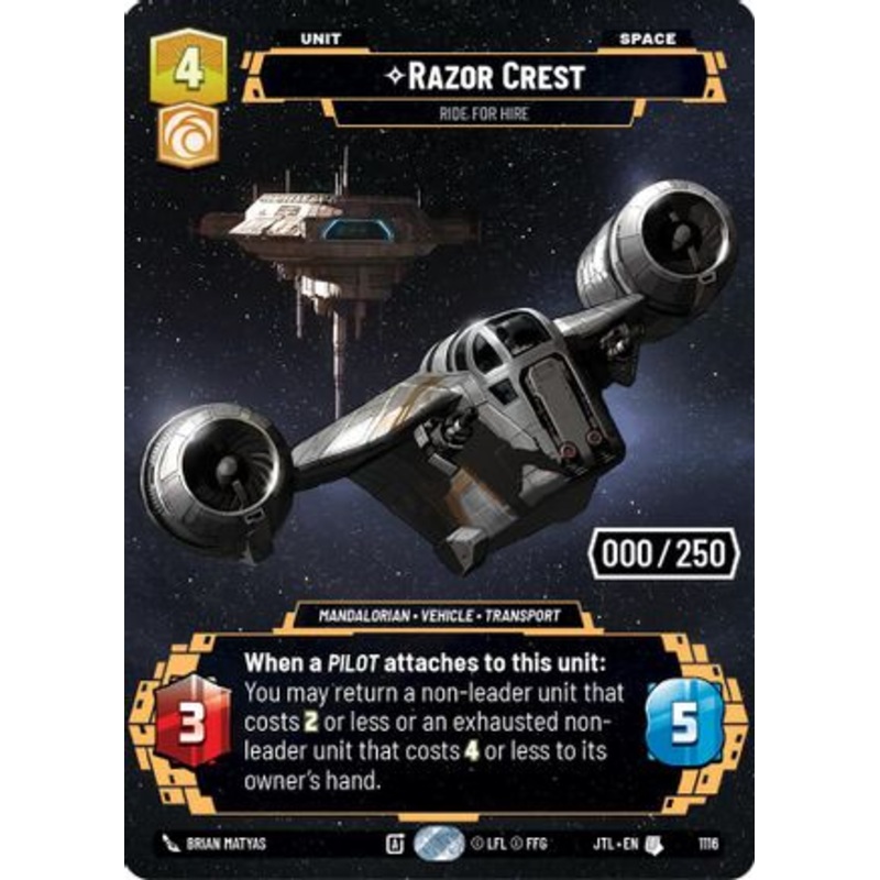 Razor Crest - Ride For Hire (Serialized) (1116) - Jump to Lightspeed Foil