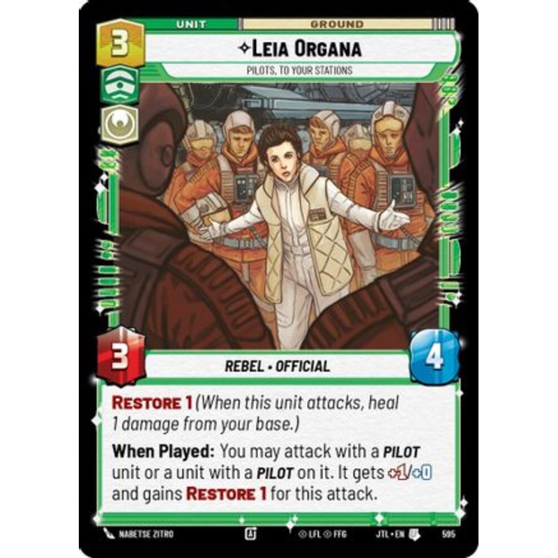 Leia Organa - Pilots, To Your Stations (Foil) (595) - Jump to Lightspeed Foil