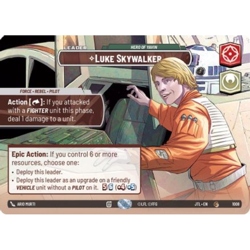 Luke Skywalker - Hero of Yavin (Showcase) (1008) - Jump to Lightspeed Foil