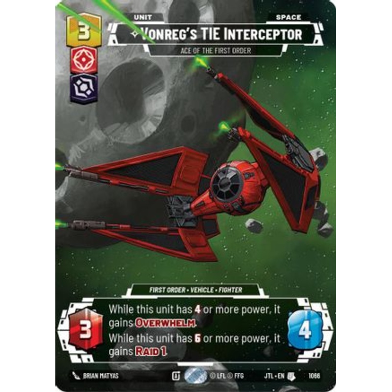 Vonreg's TIE Interceptor - Ace of the First Order (Prestige Foil) (1066) - Jump to Lightspeed Foil