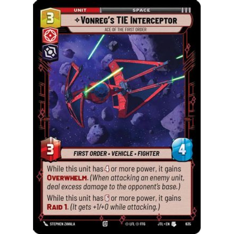 Vonreg's TIE Interceptor - Ace of the First Order (Foil) (635) - Jump to Lightspeed Foil