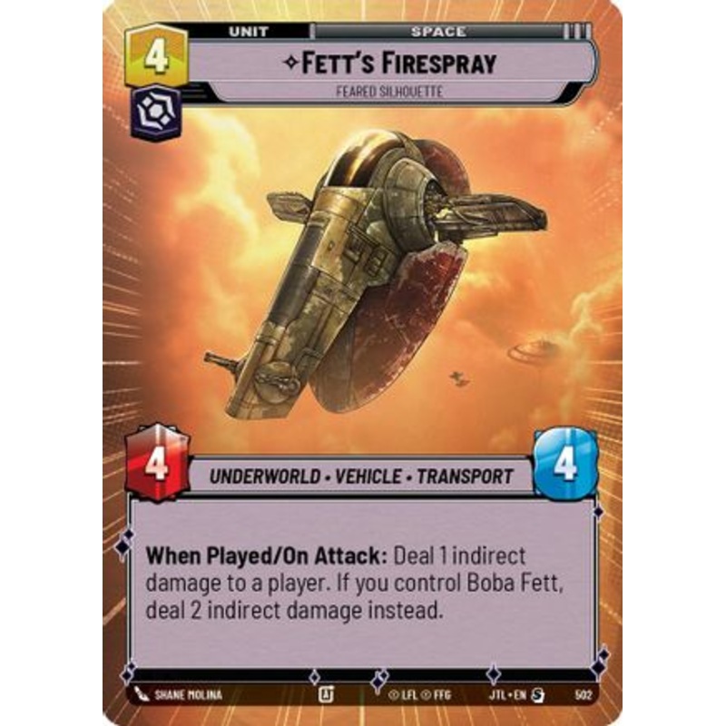 Fett's Firespray - Feared Silhouette (Hyperspace) (502) - Jump to Lightspeed