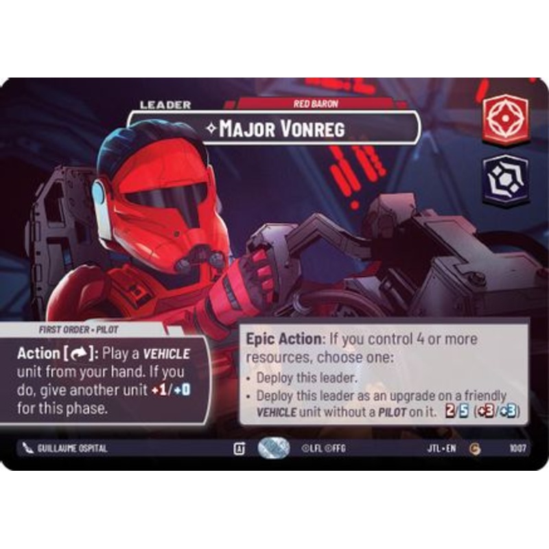 Major Vonreg - Red Baron (Showcase) (1007) - Jump to Lightspeed Foil