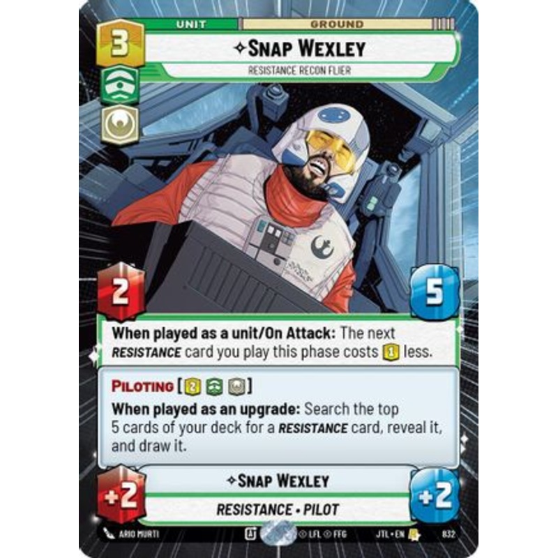 Snap Wexley - Resistance Recon Flier (Hyperspace Foil) (832) - Jump to Lightspeed Foil