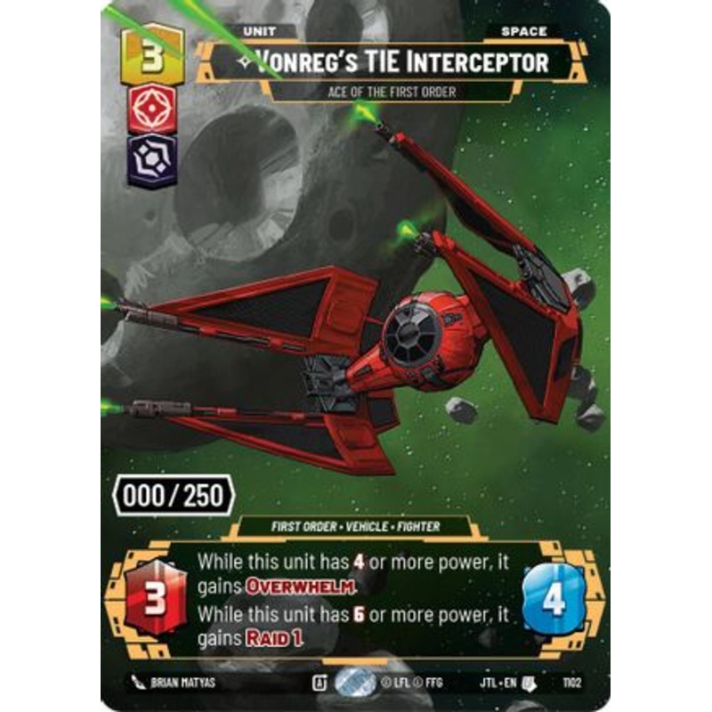 Vonreg's TIE Interceptor - Ace of the First Order (Serialized) (1102) - Jump to Lightspeed Foil