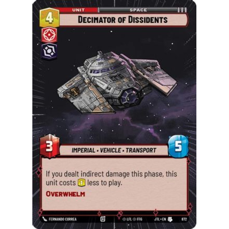 Decimator of Dissidents (Hyperspace Foil) (872) - Jump to Lightspeed Foil