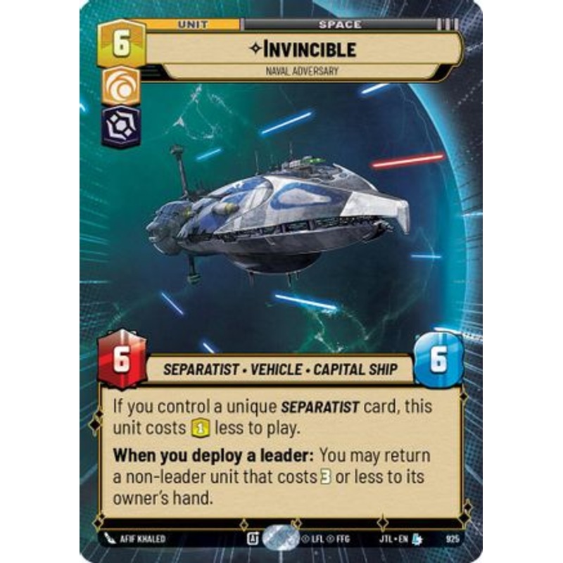 Invincible - Naval Adversary (Hyperspace Foil) (925) - Jump to Lightspeed Foil