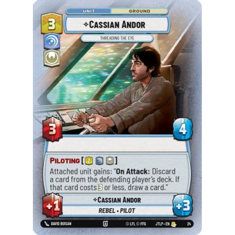 Cassian Andor - Threading the Eye (Foil) (24) - Jump to Lightspeed  Weekly Play Promos Foil