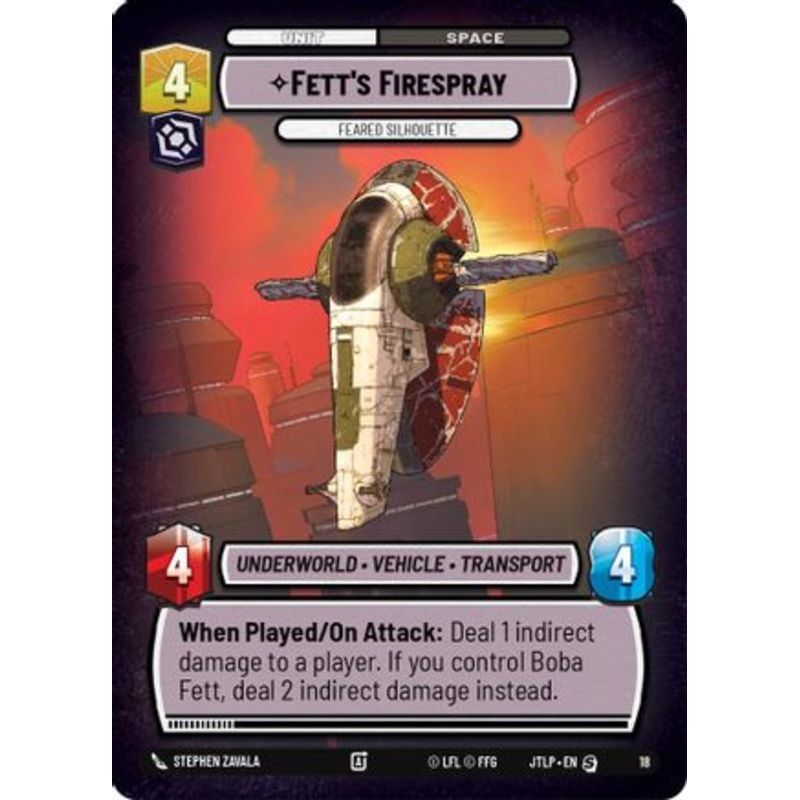 Fett's Firespray - Feared Silhouette (18) - Jump to Lightspeed  Weekly Play Promos