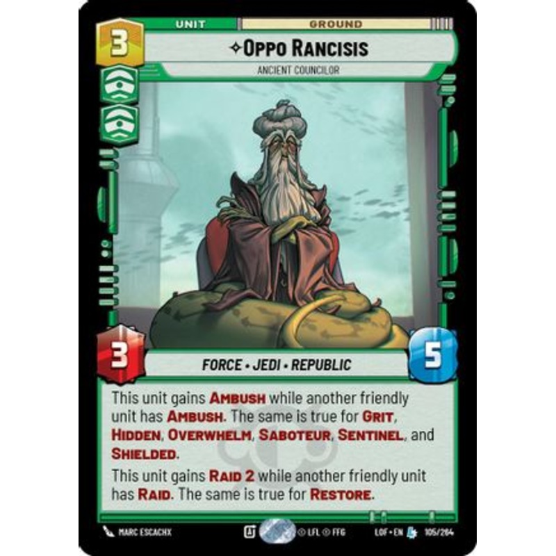 Oppo Rancisis - Ancient Councilor (105/264) - Legends of the Force
