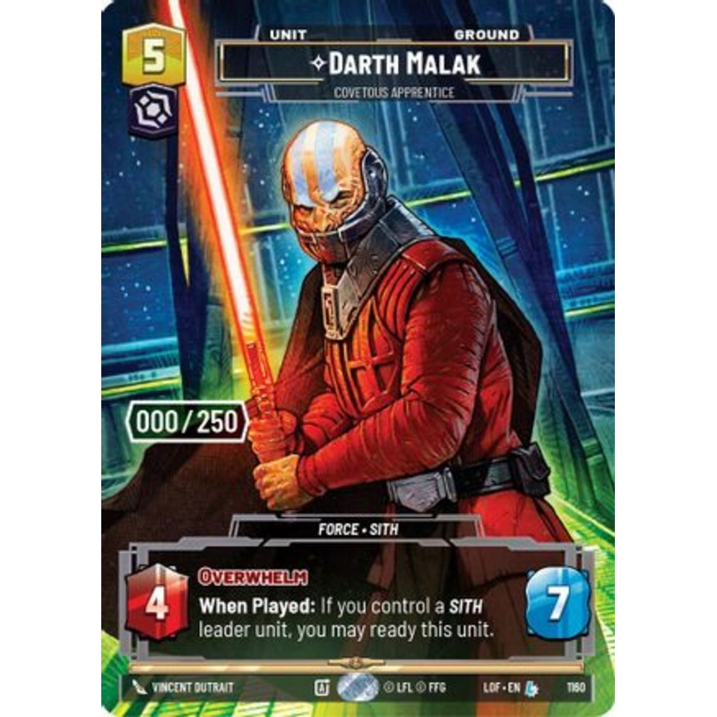 Darth Malak - Covetous Apprentice (Serialized) (1160) - Legends of the Force Foil