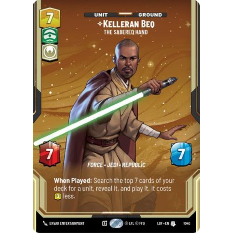 Kelleran Beq - The Sabered Hand (Prestige) (1040) - Legends of the Force