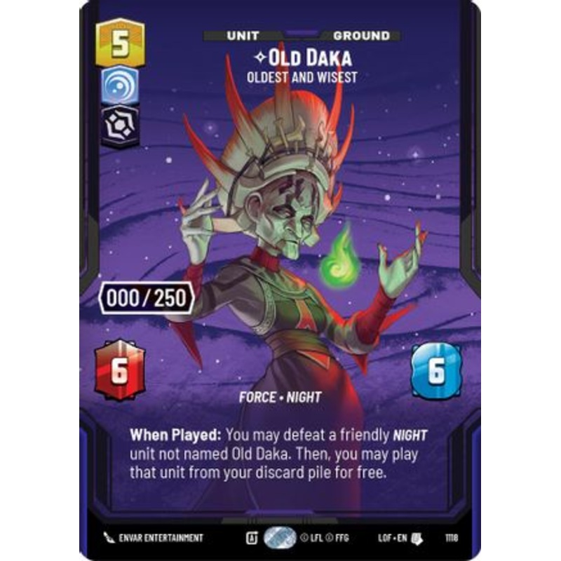 Old Daka - Oldest and Wisest (Serialized) (1118) - Legends of the Force Foil