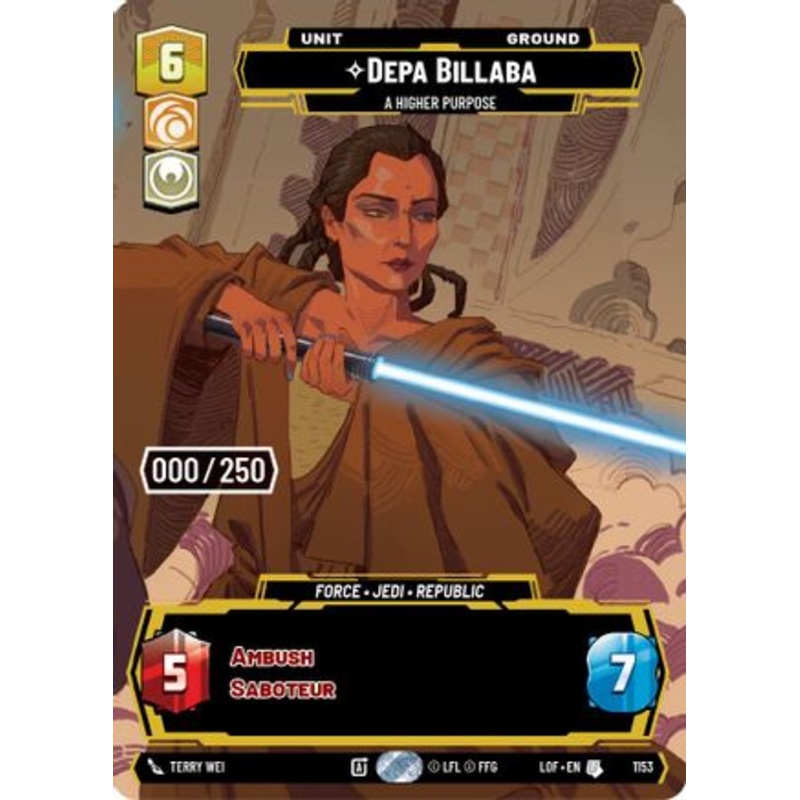 Depa Billaba - A Higher Purpose (Serialized) (1153) - Legends of the Force Foil