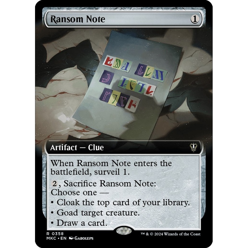 Ransom Note (0358) (Extended Art) [MKC - 358]